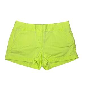 J.Crew Neon Yellow Chino Shorts Size 6 Cotton Summer Preppy NWT
